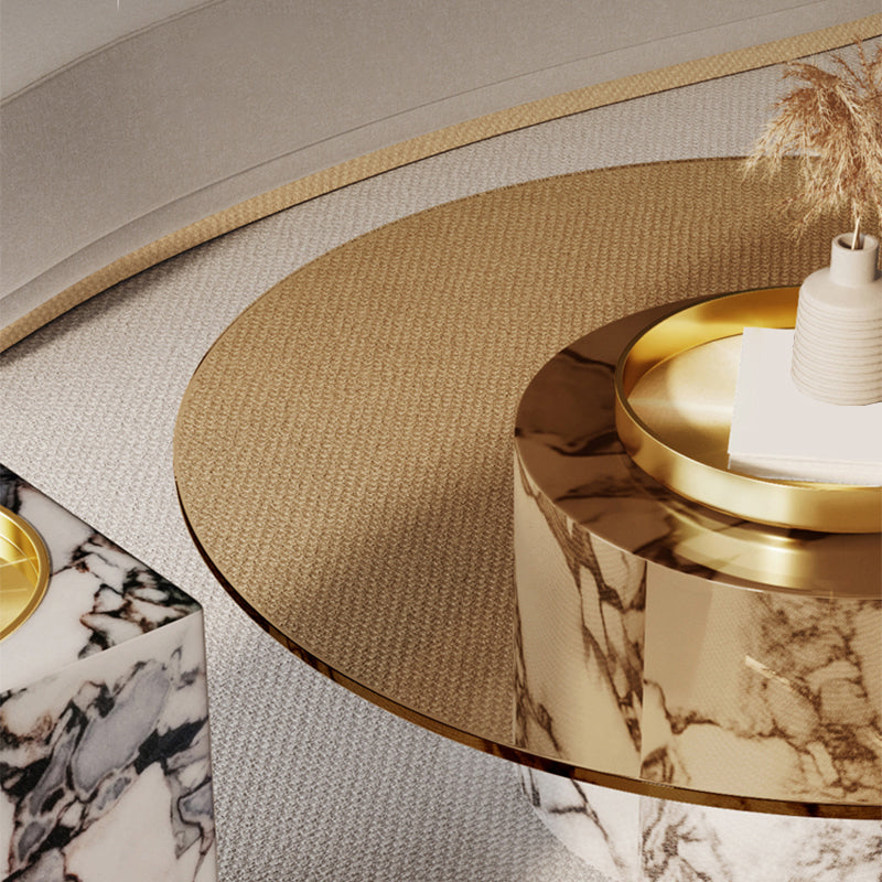 Round No Distressing Coffee Table Glass Pedestal Tropical Single Coffee Table Clearhalo 'Coffee & Accent Tables' 'Coffee Tables' 'coffee_tables' 'furn' 'furn_coffee_tables' 'Furniture' 'Living Room Furniture' 6692212