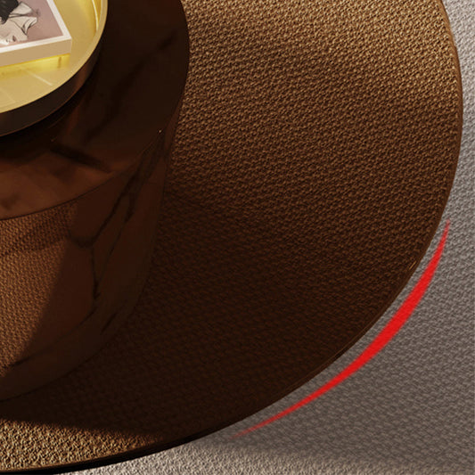 Round No Distressing Coffee Table Glass Pedestal Tropical Single Coffee Table Clearhalo 'Coffee & Accent Tables' 'Coffee Tables' 'coffee_tables' 'furn' 'furn_coffee_tables' 'Furniture' 'Living Room Furniture' 6692215