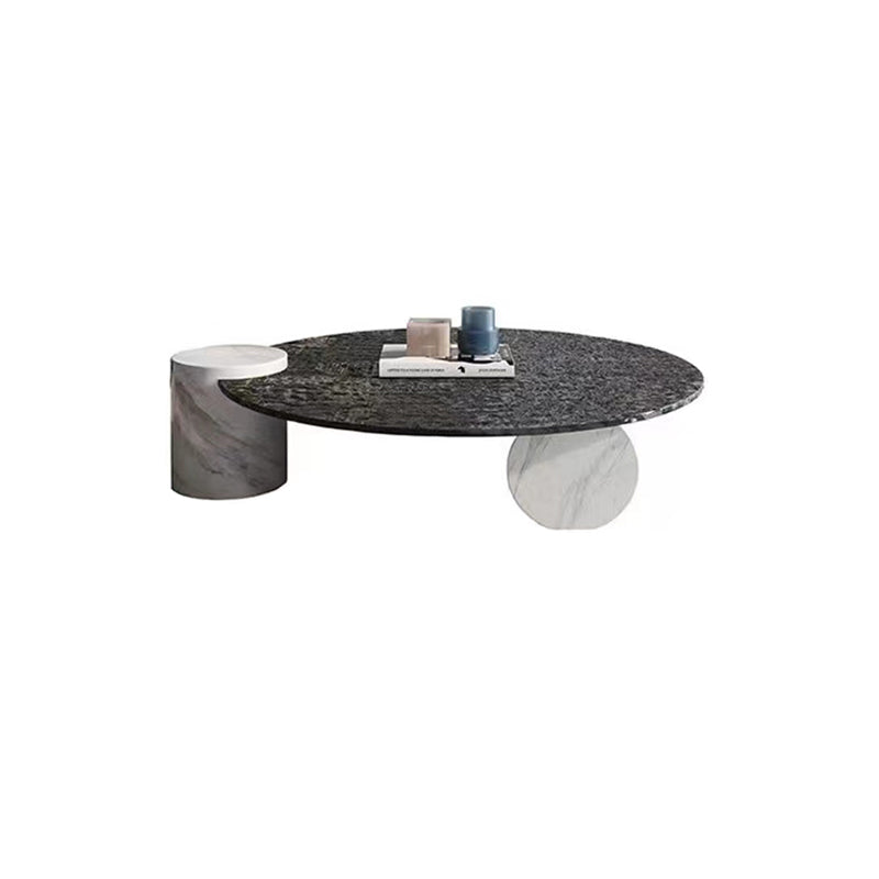 Tropical Round Cocktail Table Glass Pedestal Single Coffee Table Clearhalo 'Coffee & Accent Tables' 'Coffee Tables' 'coffee_tables' 'furn' 'furn_coffee_tables' 'Furniture' 'Living Room Furniture' 6692274