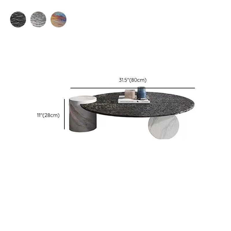 Tropical Round Cocktail Table Glass Pedestal Single Coffee Table Clearhalo 'Coffee & Accent Tables' 'Coffee Tables' 'coffee_tables' 'furn' 'furn_coffee_tables' 'Furniture' 'Living Room Furniture' 6692277