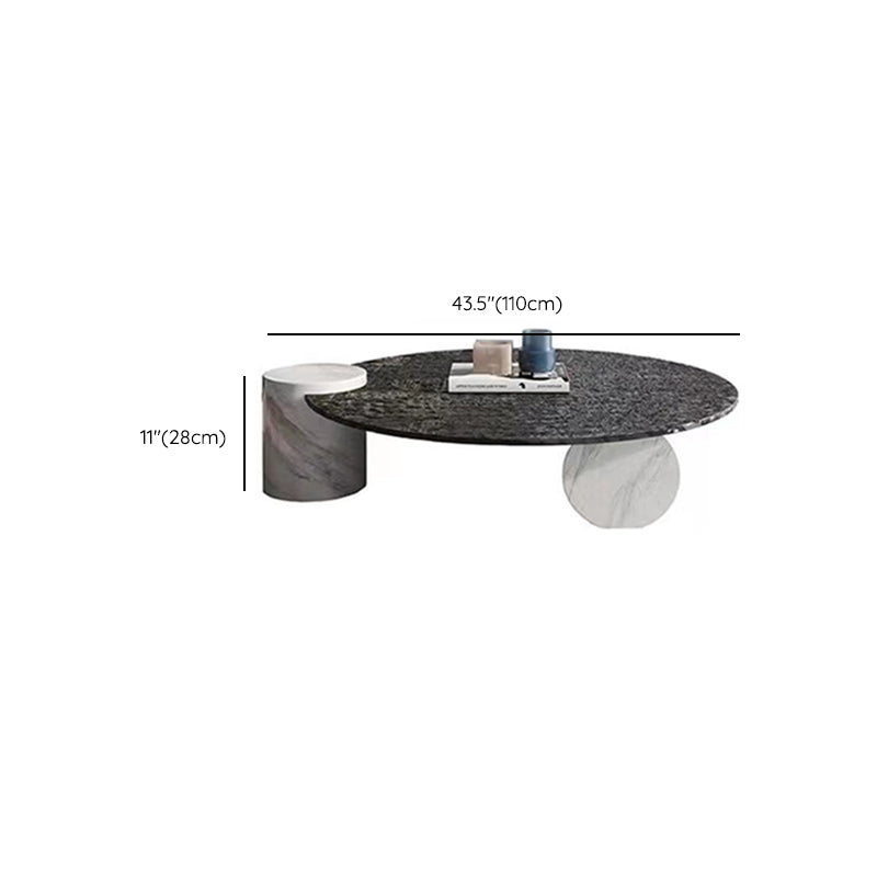 Tropical Round Cocktail Table Glass Pedestal Single Coffee Table Clearhalo 'Coffee & Accent Tables' 'Coffee Tables' 'coffee_tables' 'furn' 'furn_coffee_tables' 'Furniture' 'Living Room Furniture' 6692280