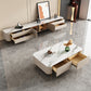 Rectangle Storage Coffee Table Glam Slate Cocktail Table with 4 Legs