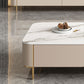 Rectangle Storage Coffee Table Glam Slate Cocktail Table with 4 Legs