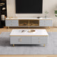 Slate Nesting Coffee Table Set Glam Coffee Table Set with Storage