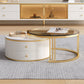 Slate Nesting Coffee Table Set Glam Coffee Table Set with Storage