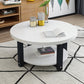 Wood Single Coffee Table No Distressing Coffee Table with Shelf White Black Clearhalo 'Coffee & Accent Tables' 'Coffee Tables' 'coffee_tables' 'furn' 'furn_coffee_tables' 'Furniture' 'Living Room Furniture' 6692347