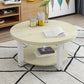 Wood Single Coffee Table No Distressing Coffee Table with Shelf 24"L x 24"W x 18"H Natural White Clearhalo 'Coffee & Accent Tables' 'Coffee Tables' 'coffee_tables' 'furn' 'furn_coffee_tables' 'Furniture' 'Living Room Furniture' 6692359