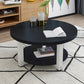 Wood Single Coffee Table No Distressing Coffee Table with Shelf 24"L x 24"W x 18"H Black White Clearhalo 'Coffee & Accent Tables' 'Coffee Tables' 'coffee_tables' 'furn' 'furn_coffee_tables' 'Furniture' 'Living Room Furniture' 6692360