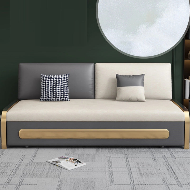 Pillow Back Sofa Futon Pillow Included Futon Sofa Bed with Storage Clearhalo 'furn' 'furn_futons' 'Furniture' 'Futons & Daybeds' 'Futons' 'Living Room Furniture' 6692424