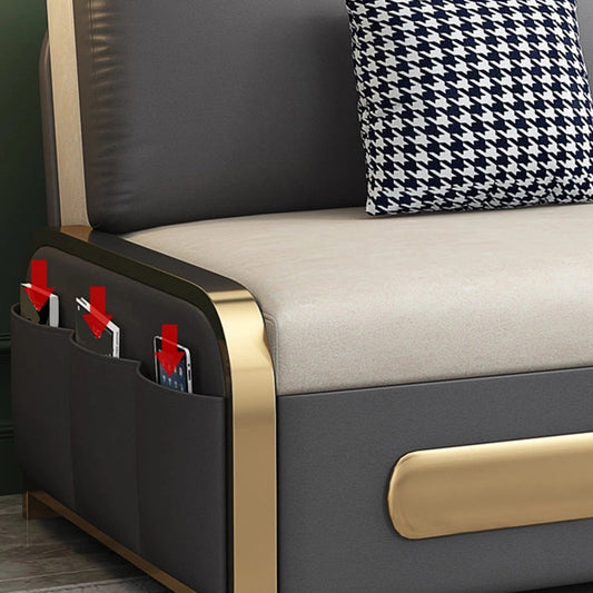 Pillow Back Sofa Futon Pillow Included Futon Sofa Bed with Storage Clearhalo 'furn' 'furn_futons' 'Furniture' 'Futons & Daybeds' 'Futons' 'Living Room Furniture' 6692428