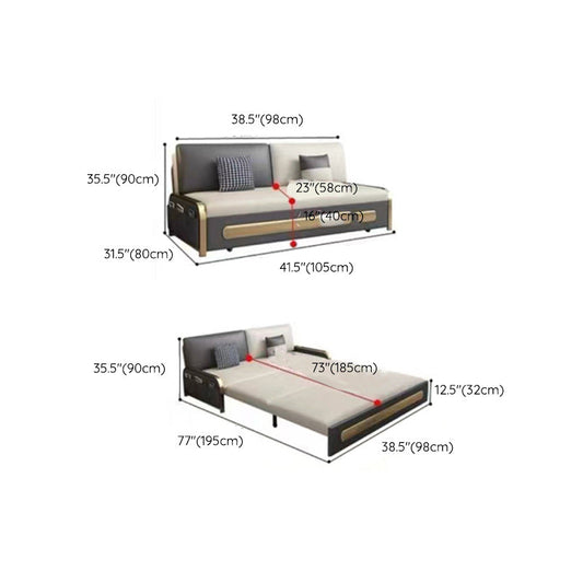 Pillow Back Sofa Futon Pillow Included Futon Sofa Bed with Storage Clearhalo 'furn' 'furn_futons' 'Furniture' 'Futons & Daybeds' 'Futons' 'Living Room Furniture' 6692430