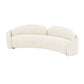 Contemporary Fabric Living Room White Cushions Tuxedo Arm Seating