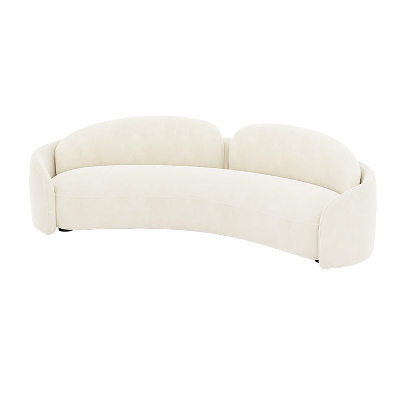 Contemporary Fabric Living Room White Cushions Tuxedo Arm Seating