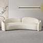Contemporary Fabric Living Room White Cushions Tuxedo Arm Seating