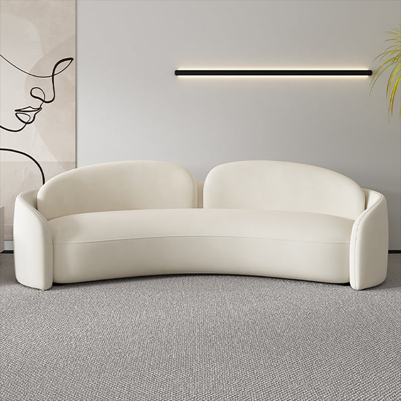 Contemporary Fabric Living Room White Cushions Tuxedo Arm Seating
