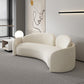 Contemporary Fabric Living Room White Cushions Tuxedo Arm Seating