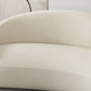 Contemporary Fabric Living Room White Cushions Tuxedo Arm Seating