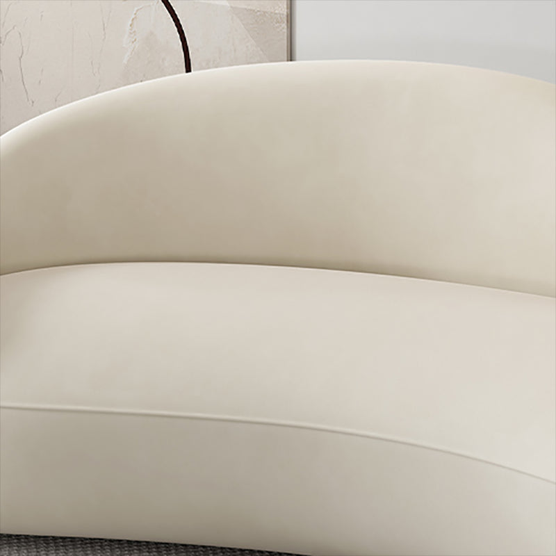 Contemporary Fabric Living Room White Cushions Tuxedo Arm Seating