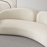Contemporary Fabric Living Room White Cushions Tuxedo Arm Seating