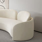 Contemporary Fabric Living Room White Cushions Tuxedo Arm Seating