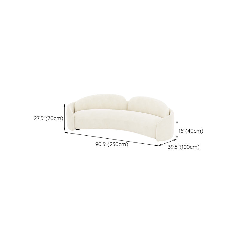 Contemporary Fabric Living Room White Cushions Tuxedo Arm Seating