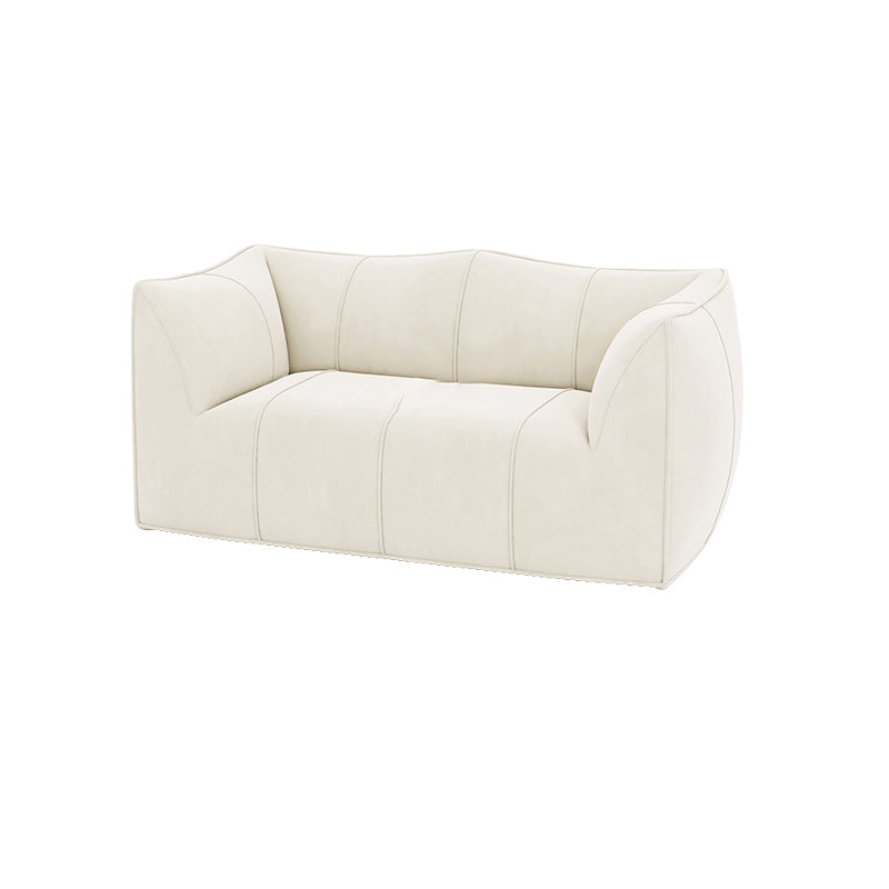 Contemporary White Cushions Flared Arm Fabric Living Room Seating 67"L x 31"W x 29"H Clearhalo 'furn' 'furn_sofas' 'Furniture' 'Living Room Furniture' 'Sofa' 'sofas' 6692521