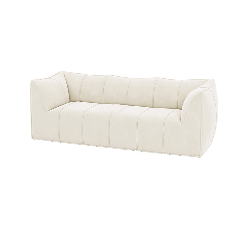 Contemporary White Cushions Flared Arm Fabric Living Room Seating 83"L x 31"W x 29"H Clearhalo 'furn' 'furn_sofas' 'Furniture' 'Living Room Furniture' 'Sofa' 'sofas' 6692523
