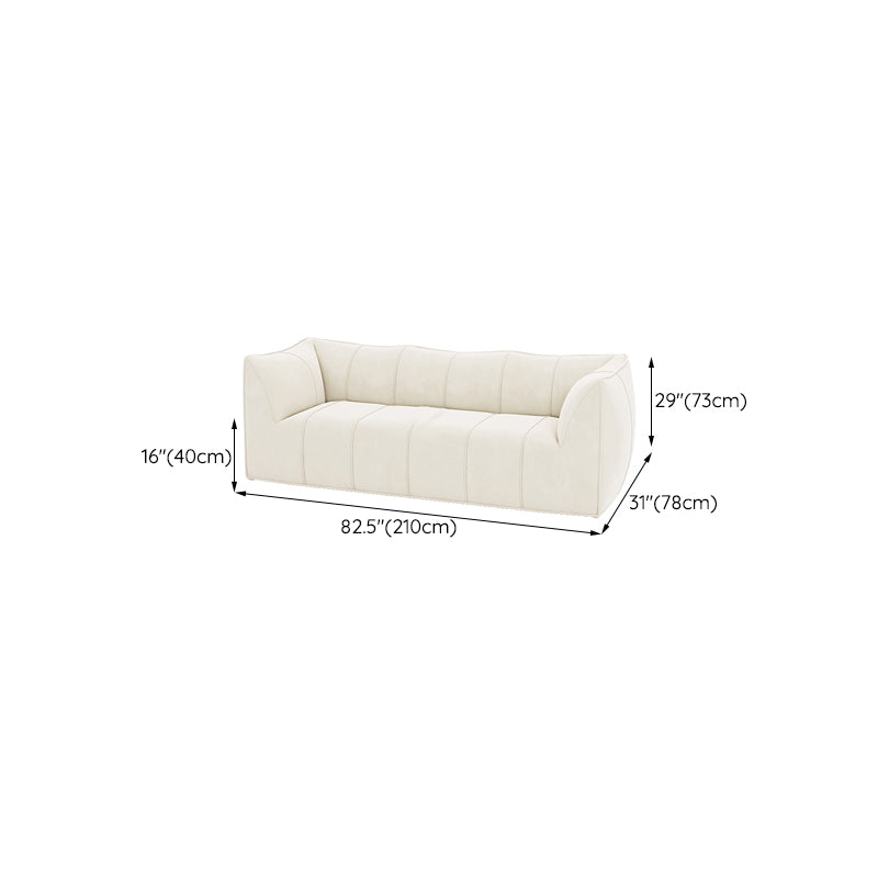 Contemporary White Cushions Flared Arm Fabric Living Room Seating Clearhalo 'furn' 'furn_sofas' 'Furniture' 'Living Room Furniture' 'Sofa' 'sofas' 6692530