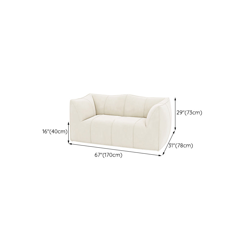 Contemporary White Cushions Flared Arm Fabric Living Room Seating Clearhalo 'furn' 'furn_sofas' 'Furniture' 'Living Room Furniture' 'Sofa' 'sofas' 6692531