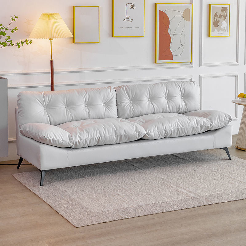 Modern Living Room Armless Tufted Split-Back Standard Seating Off-White Tech Cloth Clearhalo 'furn' 'furn_sofas' 'Furniture' 'Living Room Furniture' 'Sofa' 'sofas' 6692537
