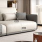 Modern White Pillows Square Arm Living Room Faux Leather Seating