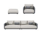 Modern White Pillows Square Arm Living Room Faux Leather Seating