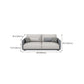 Modern White Pillows Square Arm Living Room Faux Leather Seating