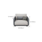 Modern White Pillows Square Arm Living Room Faux Leather Seating
