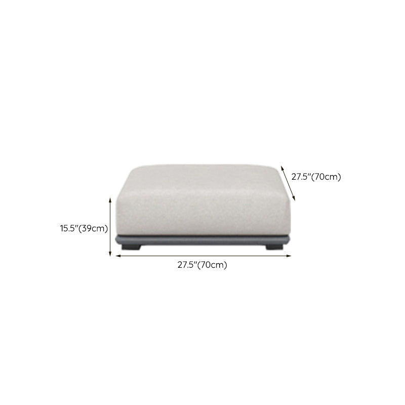 Modern White Pillows Square Arm Living Room Faux Leather Seating