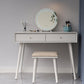 White Solid Wood  Makeup Vanity Desk Table with Drawers for Bedroom