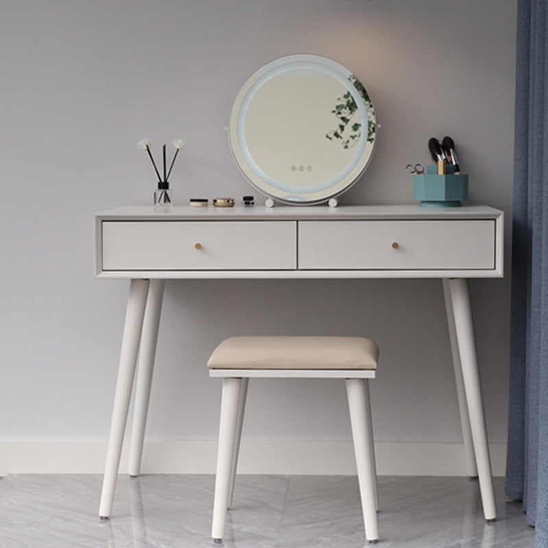 White Solid Wood  Makeup Vanity Desk Table with Drawers for Bedroom