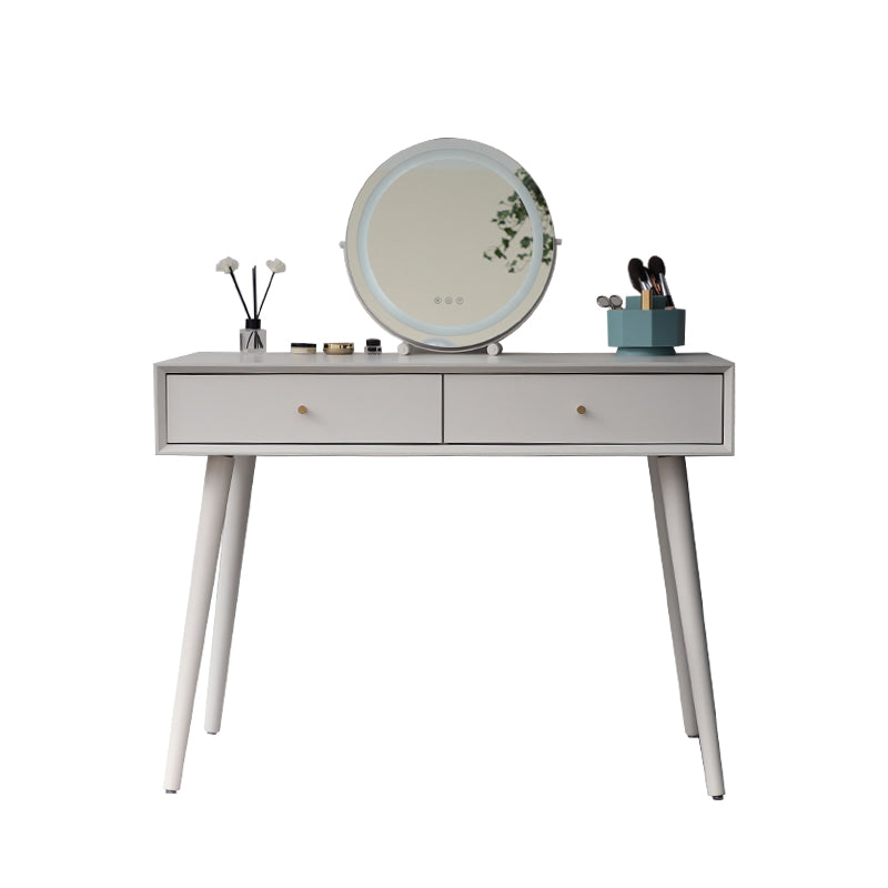White Solid Wood  Makeup Vanity Desk Table with Drawers for Bedroom