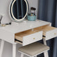 White Solid Wood  Makeup Vanity Desk Table with Drawers for Bedroom