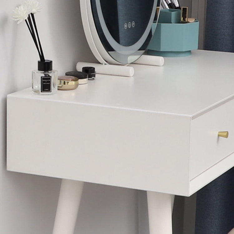 White Solid Wood  Makeup Vanity Desk Table with Drawers for Bedroom