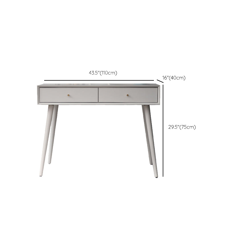 White Solid Wood  Makeup Vanity Desk Table with Drawers for Bedroom