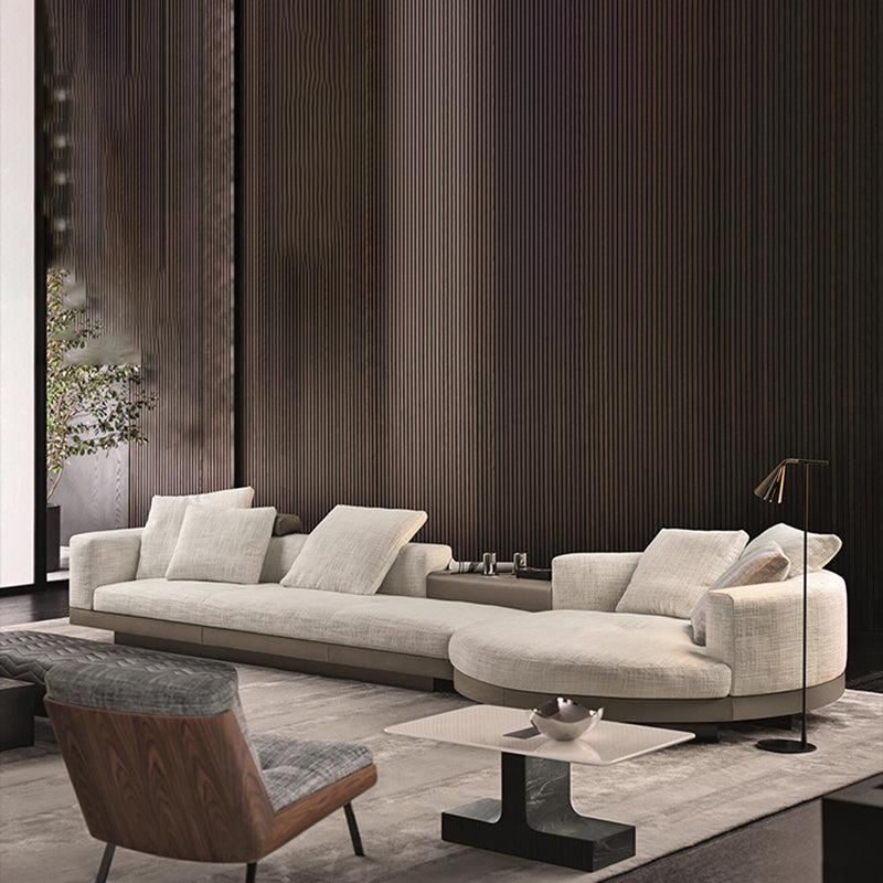 Zeitgenössisches echtes Ledersofa quadratischer Arm lose Rückensofa mit Tisch