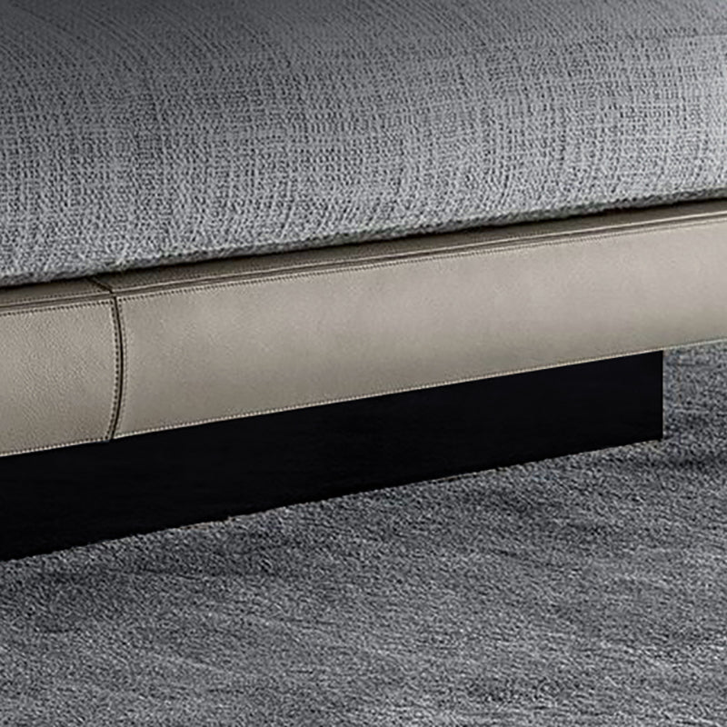 Zeitgenössisches echtes Ledersofa quadratischer Arm lose Rückensofa mit Tisch