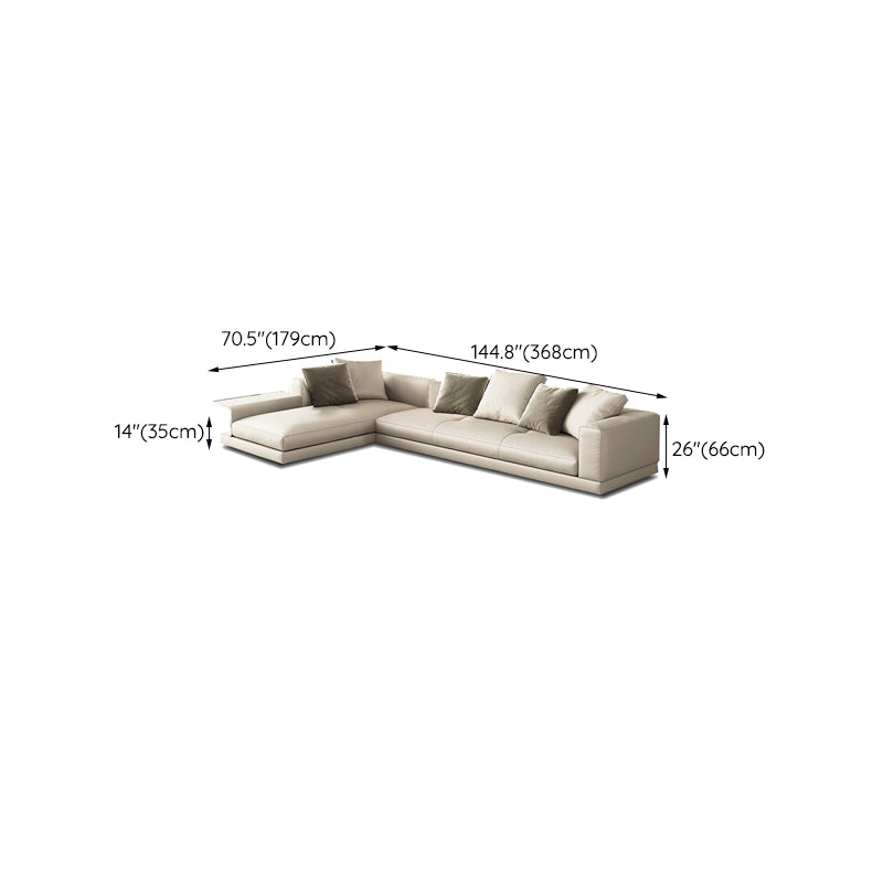 Zeitgenössisches echtes Ledersofa quadratischer Arm lose Rückensofa mit Tisch