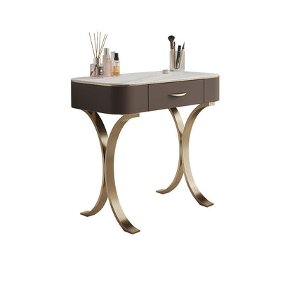Glam Makeup Vanity Desk Table Stone Top Dressing Table with Drawer