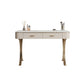 Glam Makeup Vanity Desk Table Stone Top Dressing Table with Drawer