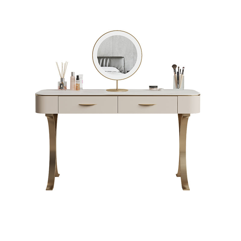 Glam Makeup Vanity Desk Table Stone Top Dressing Table with Drawer