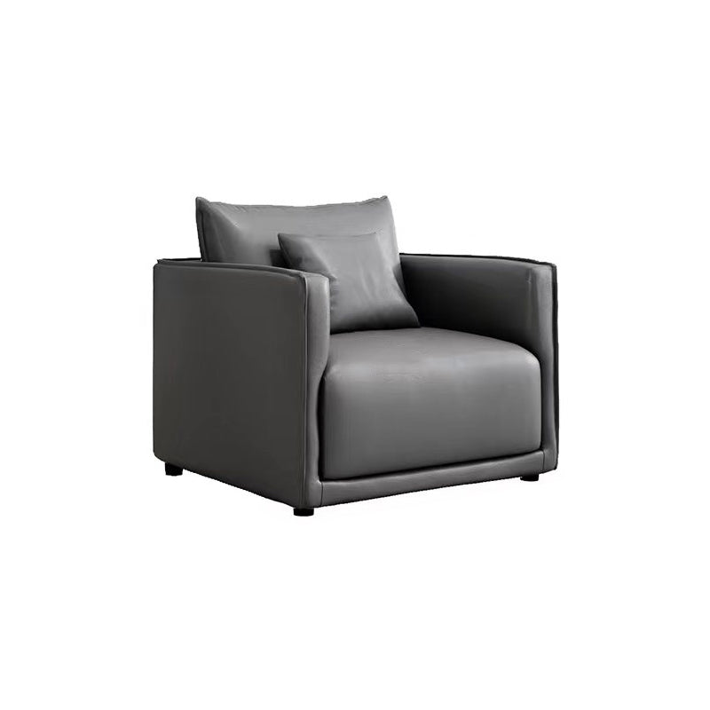 Minimalistischer 3-Sitzer-Kunstleder-Sofa-Sofa lose Rückensofa