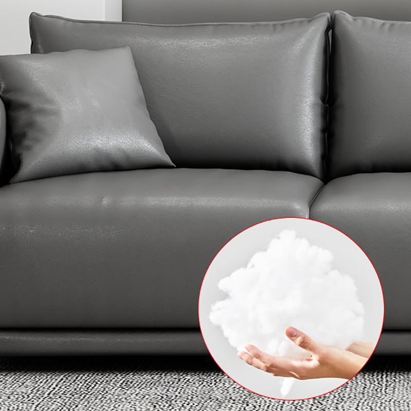 Minimalistischer 3-Sitzer-Kunstleder-Sofa-Sofa lose Rückensofa