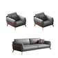 Modern Style Gray Leather Sofa Flared Arm Loose Back Sofa with Pillows 1-Seater Sofa & 1-Seater Sofa & 3-Seater Sofa Clearhalo 'furn' 'furn_sofas' 'Furniture' 'Living Room Furniture' 'Sofa' 'sofas' 6692744